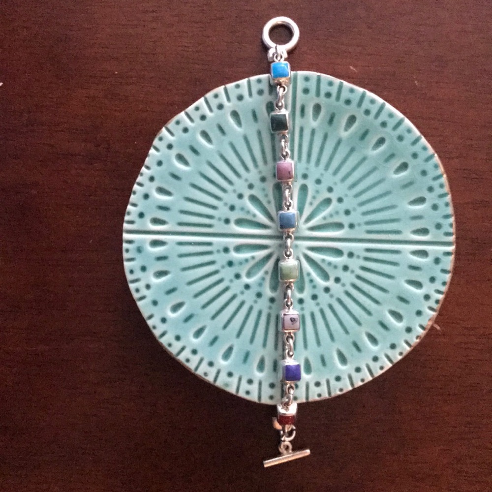 Multi Genuine stone Sterling silver bracelet